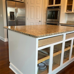 During &ndash; White Kitchen Island